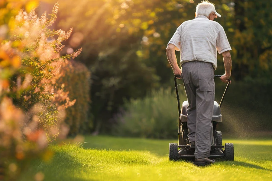 self powered lawn mower